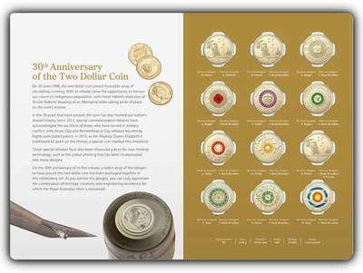 PThappally收藏第53次拍卖，英联邦地区硬币纸币 11-11-11:11 - 澳大利亚 2018, 30周年纪念2美元纪念币套装 全新的, 11-11-11-11 -  特别的赞美