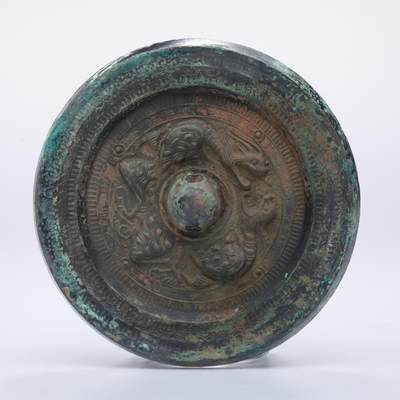 日本大阪雅和auction 2025金秋競賣會第一期 - 漢 龍虎鏡 尺寸:D:14 H:1cm 備註:盒付