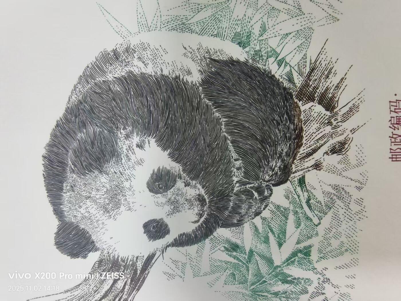 熊猫雕刻版信封一对