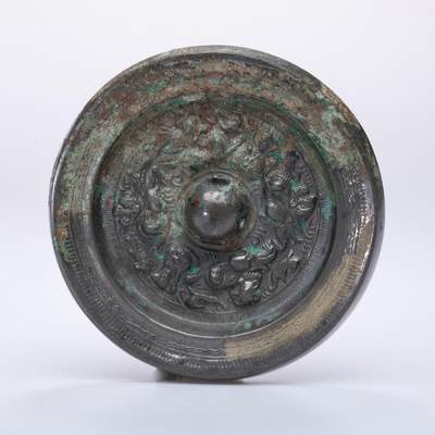 日本大阪雅和auction 2025金秋競賣會第一期 - 西漢 神仙四虎鏡 尺寸:D:13 H:1cm