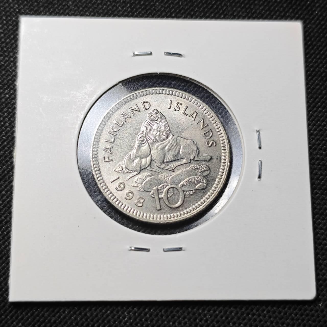 KK钱币收藏小铺  第364场  2月预留时间 周末发货  1998福克兰群岛10分 好品