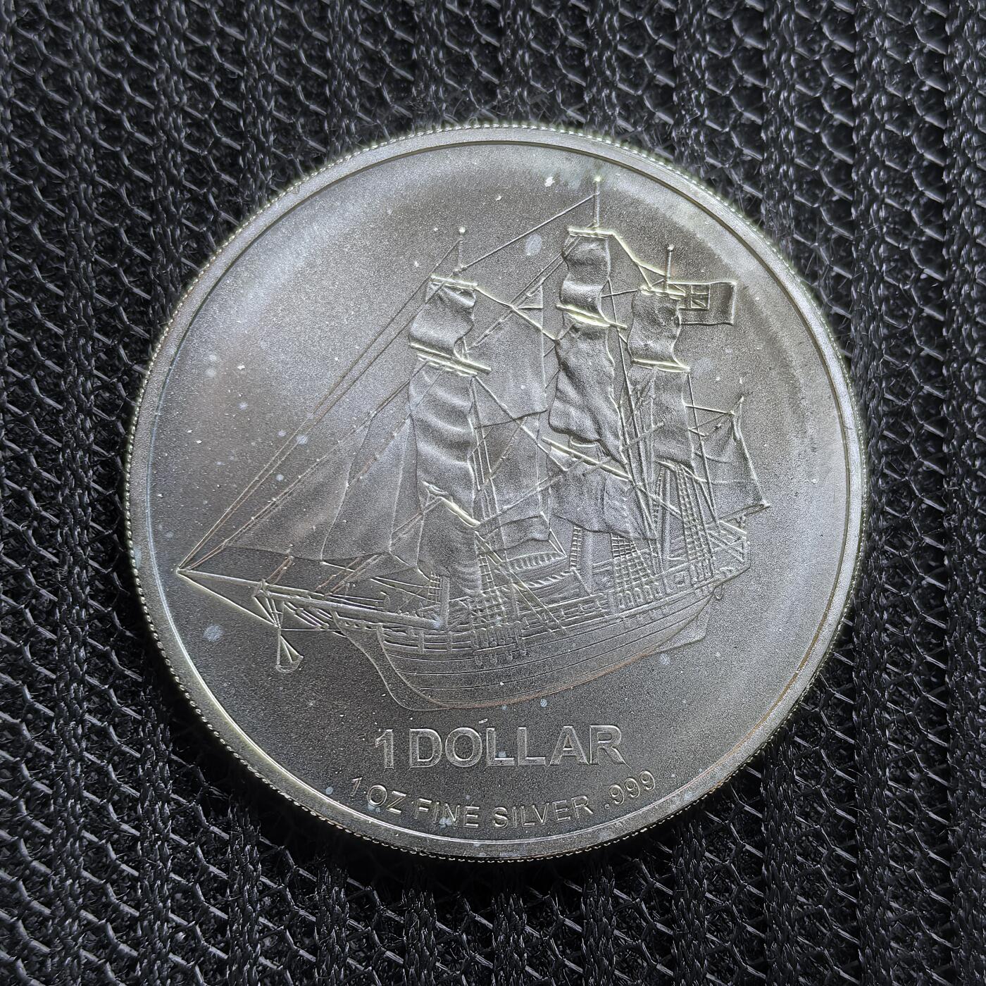 道一币馆币章第一百五十四场 库克岛2009年叛舰喋血记-邦蒂号1元纪念银币 999S 31.1g 