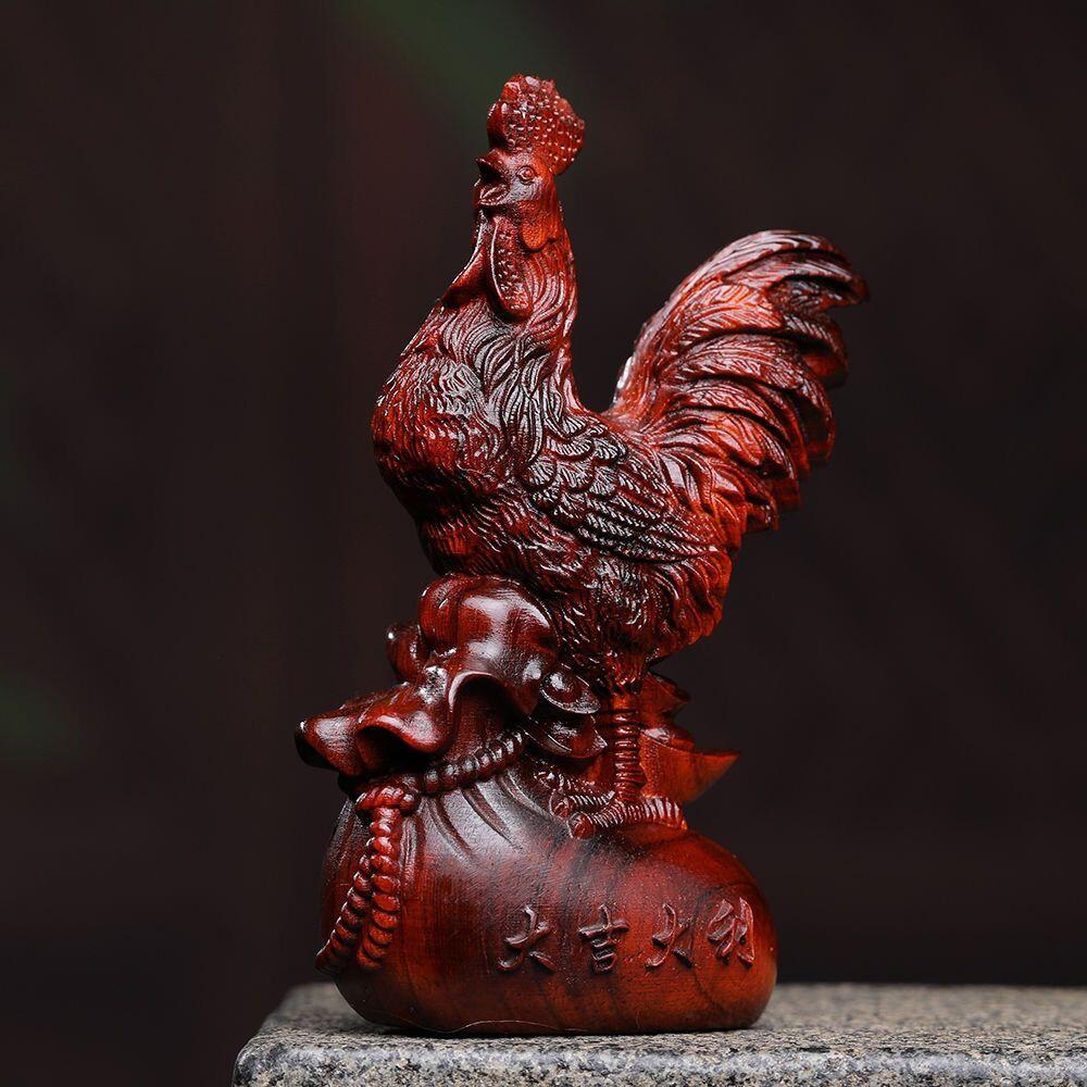 听雨轩（16）木雕 紫檀木大吉大利公鸡摆件，长约5.6cm宽3.5cm高10cm
