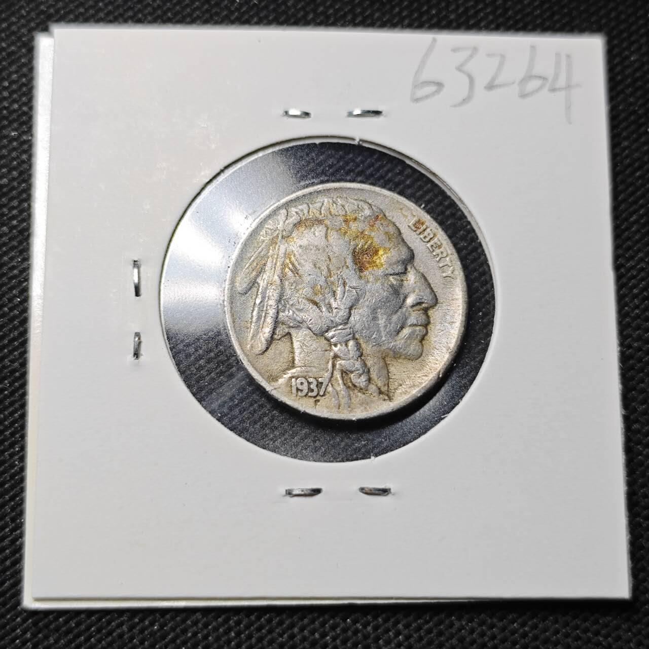 KK钱币收藏小铺  第363场  2月预留时间 周末发货  1937美国5分镍币