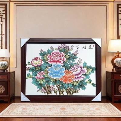 听雨轩（17）景德镇瓷板画专场 - 景德镇瓷板画 花开富贵  37*29cm