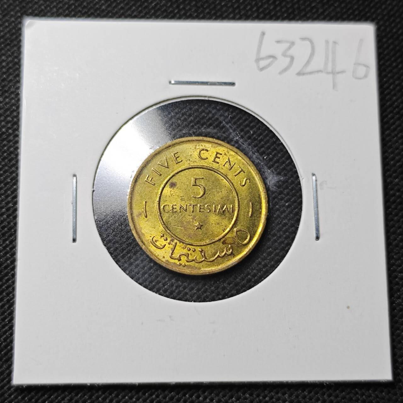 KK钱币收藏小铺  第363场  2月预留时间 周末发货  索马里5分铜币 好品