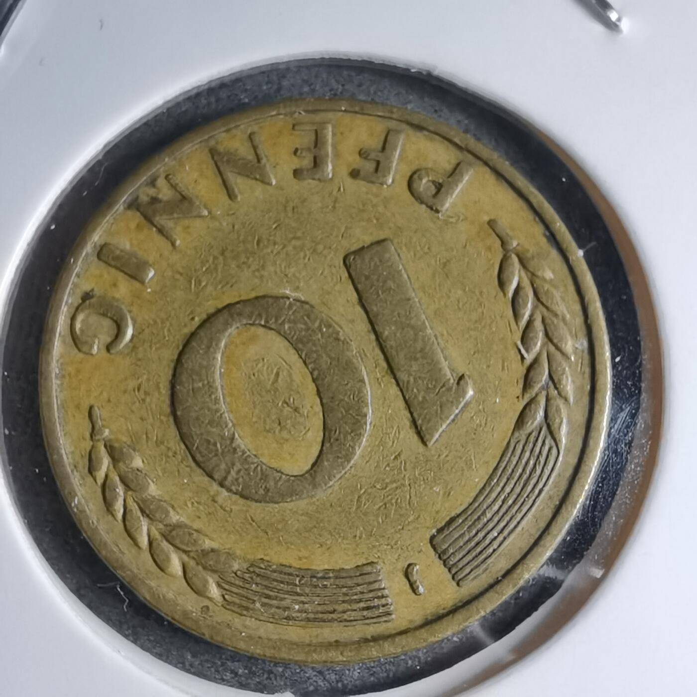 沼泽如烟--第890场 德国1949年10芬尼银行版