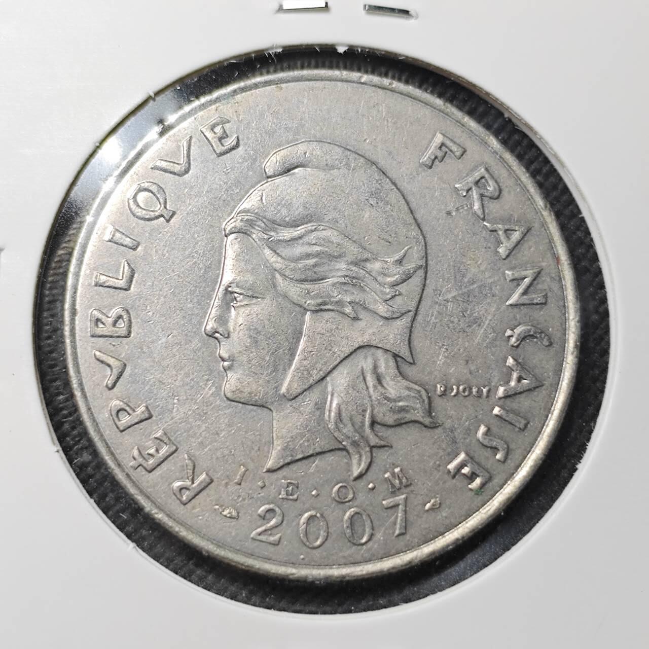 KK钱币收藏小铺  第364场  2月预留时间 周末发货  2007法属波利尼西亚50法郎