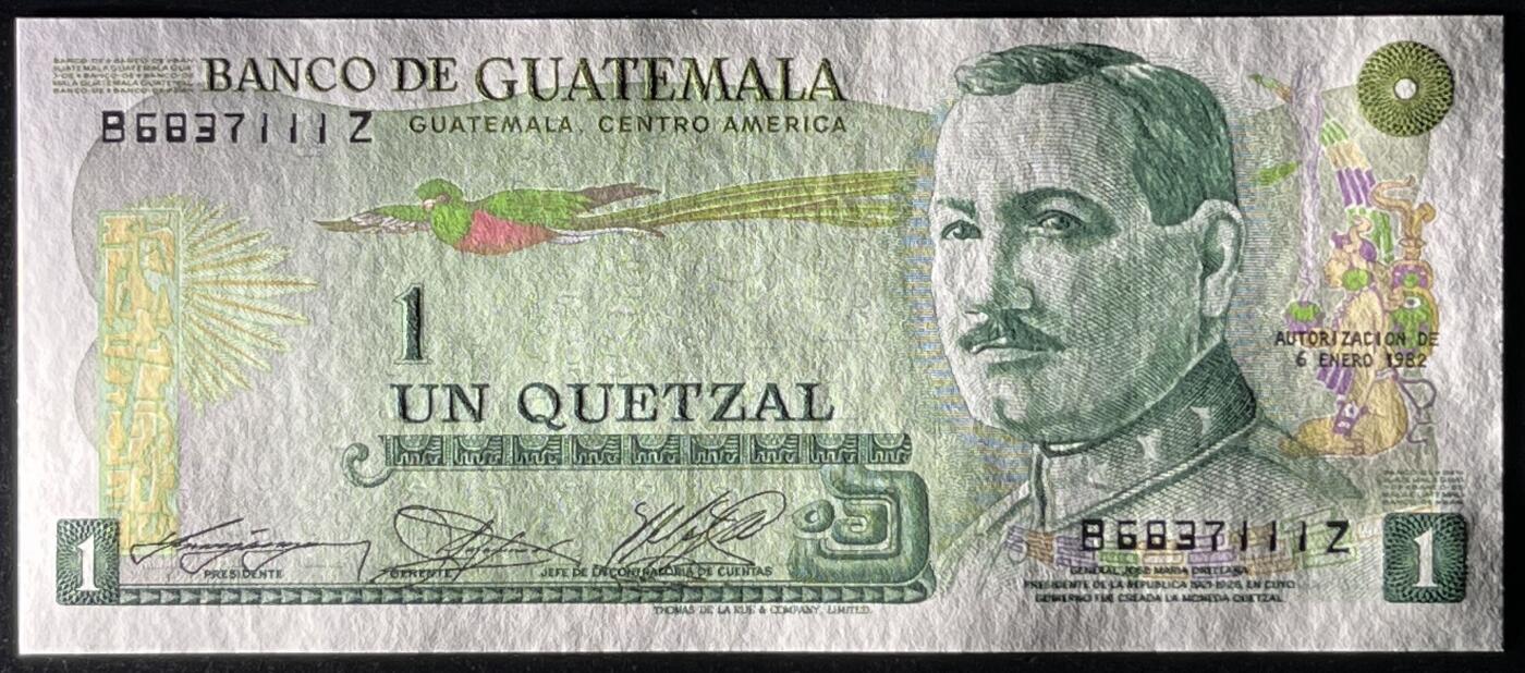 小福收藏拍卖第197期 裸钞场 本期有多张豹子号靓号 百慕大03年50元纪念钞百位号 马来亚和英属婆罗洲开国第一张纸币大冠女王 马来亚 41年1元英王乔六 法属太平洋10000法郎 捷克1000克朗纪念钞千位号  卢森堡 1000法郎  萨尔瓦多样钞 匈牙利 法罗群岛 危地马拉等多国精美纸币 危地马拉 1982年 1格查尔 少见早期版本 豹子号111 unc