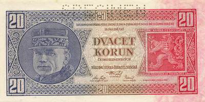 小福收藏拍卖第197期 裸钞场 本期有多张豹子号靓号 百慕大03年50元纪念钞百位号 马来亚和英属婆罗洲开国第一张纸币大冠女王 马来亚 41年1元英王乔六 法属太平洋10000法郎 捷克1000克朗纪念钞千位号  卢森堡 1000法郎  萨尔瓦多样钞 匈牙利 法罗群岛 危地马拉等多国精美纸币 - 捷克斯洛伐克 1926年 20克朗 样钞 unc
