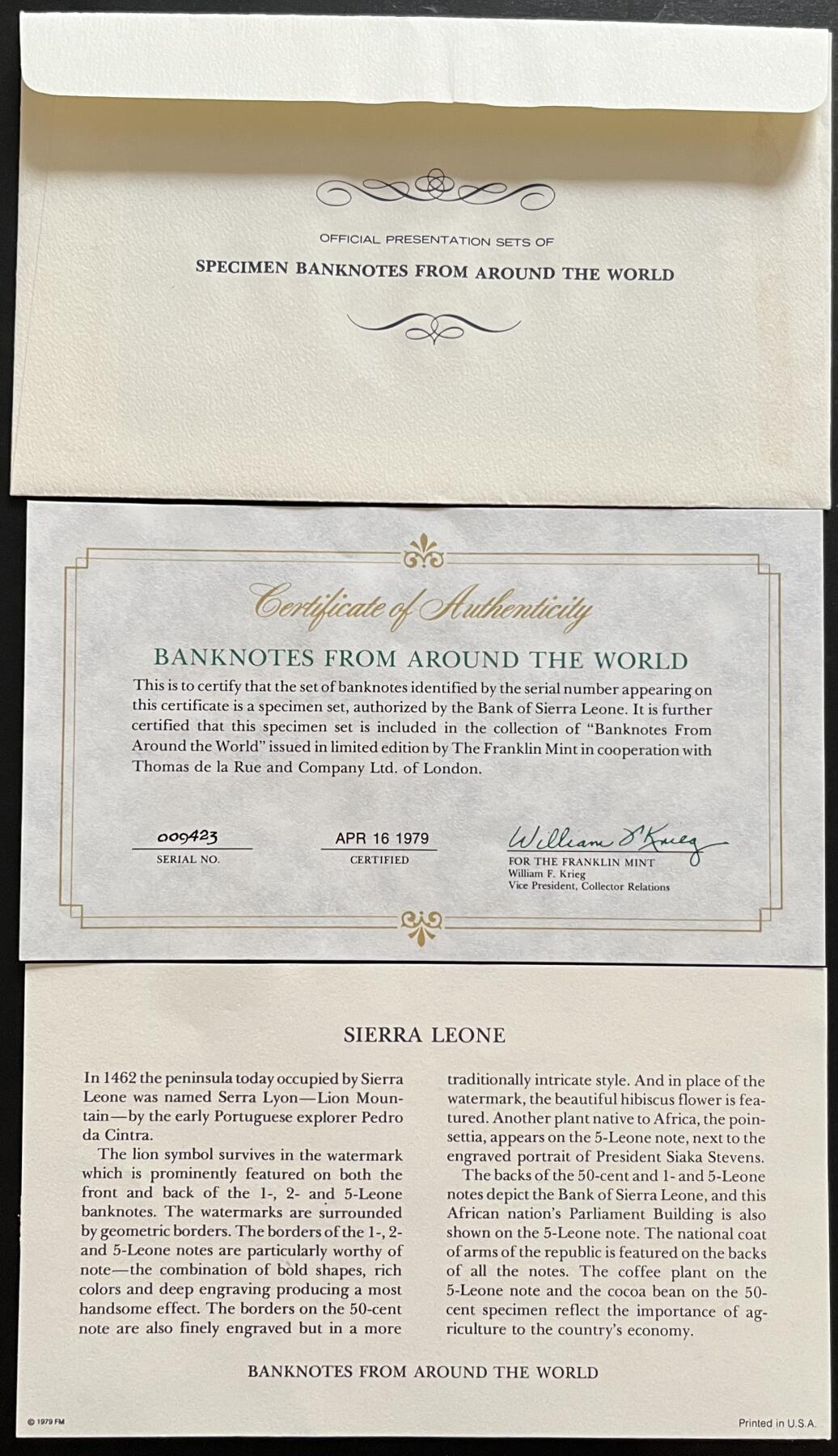 小福收藏拍卖第197期 裸钞场 本期有多张豹子号靓号 百慕大03年50元纪念钞百位号 马来亚和英属婆罗洲开国第一张纸币大冠女王 马来亚 41年1元英王乔六 法属太平洋10000法郎 捷克1000克朗纪念钞千位号  卢森堡 1000法郎  萨尔瓦多样钞 匈牙利 法罗群岛 危地马拉等多国精美纸币 塞拉利昂 1978年 50分 1 2 5利昂 样钞 全同千位号 4张套 unc