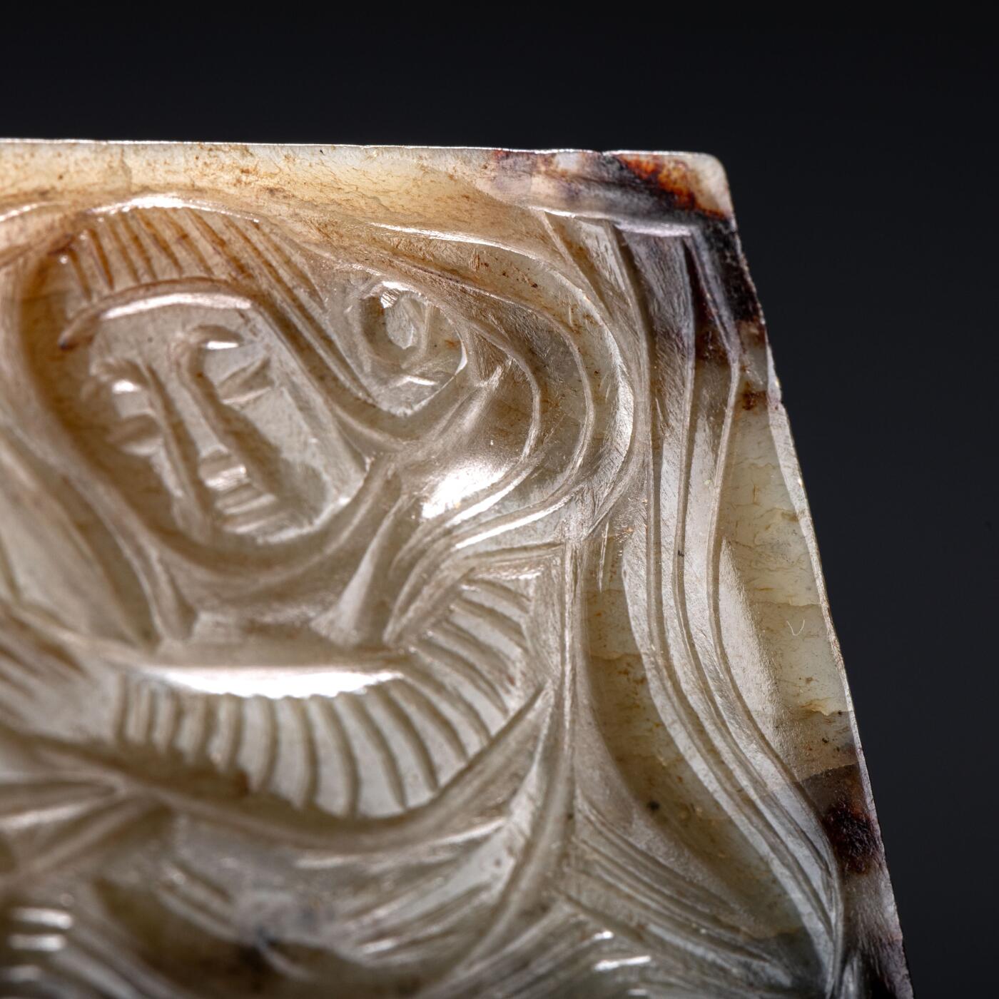 日本大阪雅和auction 2025金秋競賣會第一期 唐 歌樂佣帶板 尺寸:L:5 W:5 H:0.5cm