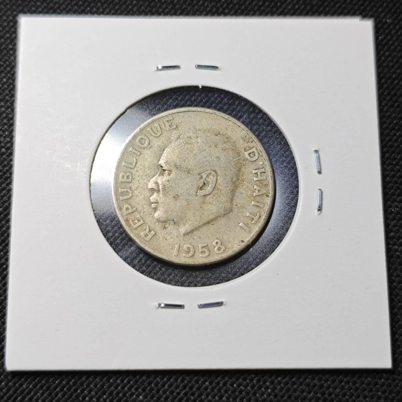 KK钱币收藏小铺  第364场  2月预留时间 周末发货  1958海地10分