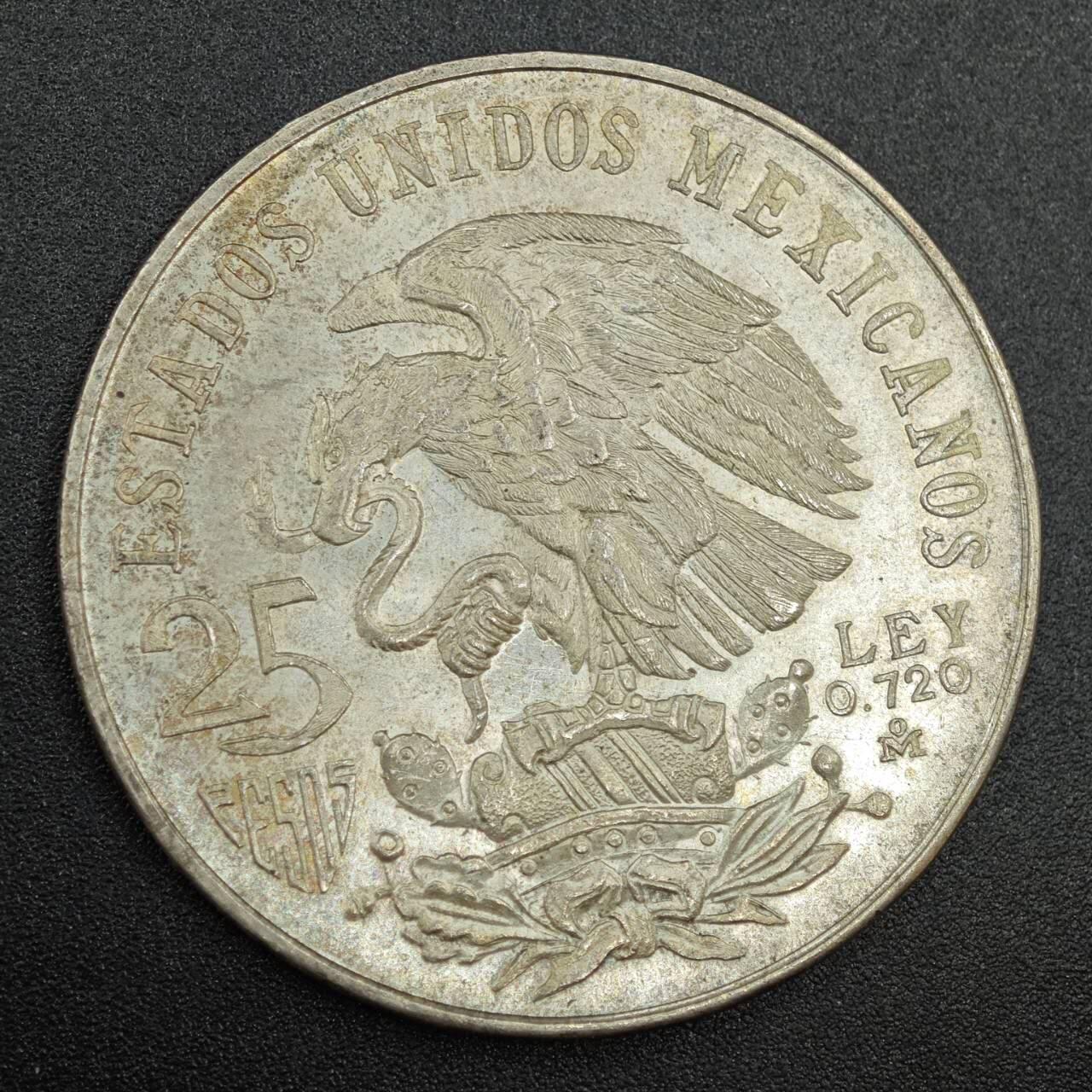 【淘币小摊】实时拍第七百八十七拍   银币套币场   满百包邮可预留二周 每周一统一发货   墨西哥1968年25比索银币