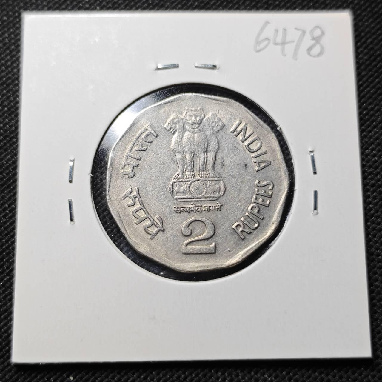 KK钱币收藏小铺  第364场  2月预留时间 周末发货  2003印度2卢比纪念币