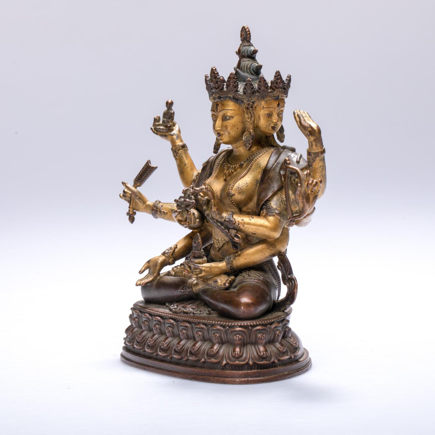 日本大阪雅和auction 2025金秋競賣會第一期 清 銅鎏金尊勝佛母像 尺寸:H:26cm