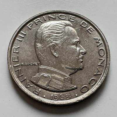 🌹外币初藏🌹🐯2025年第123场  每周二四六晚8️⃣点 接代拍 - 摩纳哥1968年一法郎