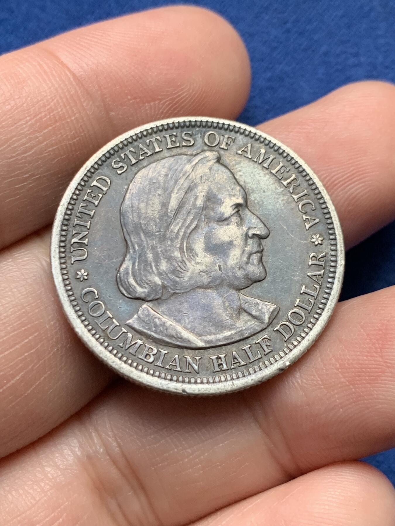 《竞宝斋》第435场 周日，周一2场连拍 （全场包邮） 美国1893年哥伦布纪念50分半美元银币