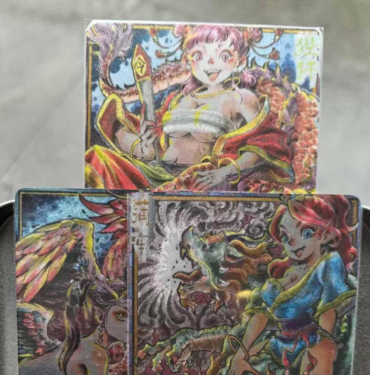 龙虎卡牌第六二场 百里霸场 （无佣金，周六结拍，欢迎送拍） 粗闪3张 李尊奇 龙生九子其三（嘲风 蒲牢 狴犴）