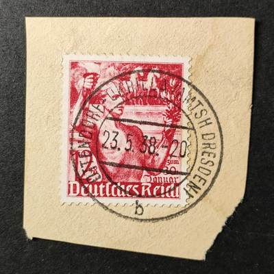 ↓君缘收藏642期☞钱币邮品↓无佣金、可寄存、满30元包邮  - 德国邮票德意志帝国，1938年希特勒夺权5周年·勃兰登堡门前的火炬手邮票剪片