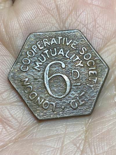 2025年第一百二十二场(总第一百四十八场）外国好品散币(免佣金) - 稀少–英国🇬🇧合作社6便士六角代币