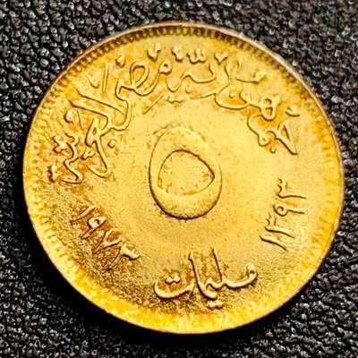 泉币菌-第123场-精品福利场(115场之后的本周末发货，感谢理解) - 铜光美品 无星鹰盾 埃及5米利姆铝青铜币 21毫米4.7克