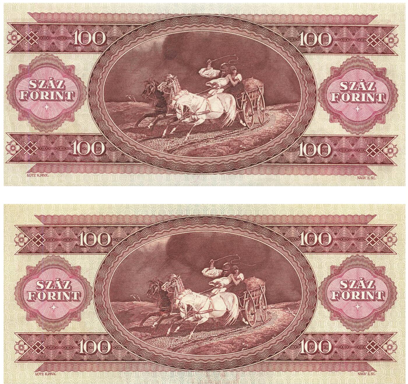 小福收藏拍卖第197期 裸钞场 本期有多张豹子号靓号 百慕大03年50元纪念钞百位号 马来亚和英属婆罗洲开国第一张纸币大冠女王 马来亚 41年1元英王乔六 法属太平洋10000法郎 捷克1000克朗纪念钞千位号  卢森堡 1000法郎  萨尔瓦多样钞 匈牙利 法罗群岛 危地马拉等多国精美纸币 匈牙利 1993年 100福林 军徽带十字版+1989年 100福林 军徽带盾牌版 1组2张 unc