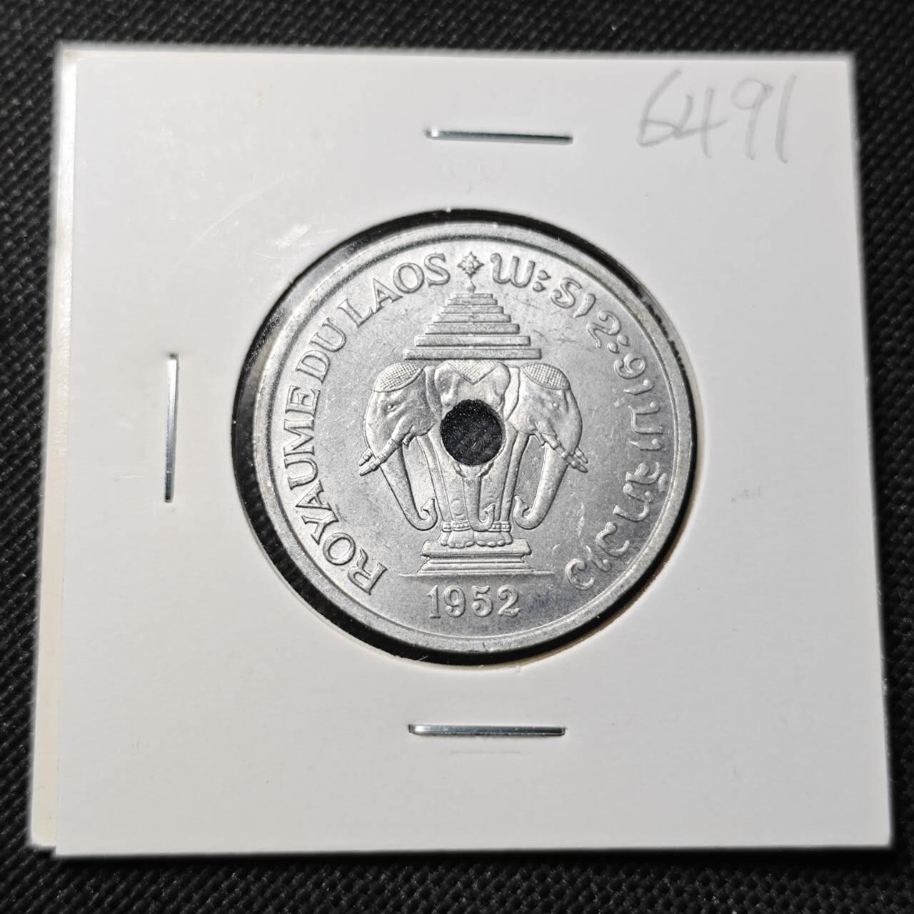 KK钱币收藏小铺  第364场  2月预留时间 周末发货 1952 老挝20基普好品