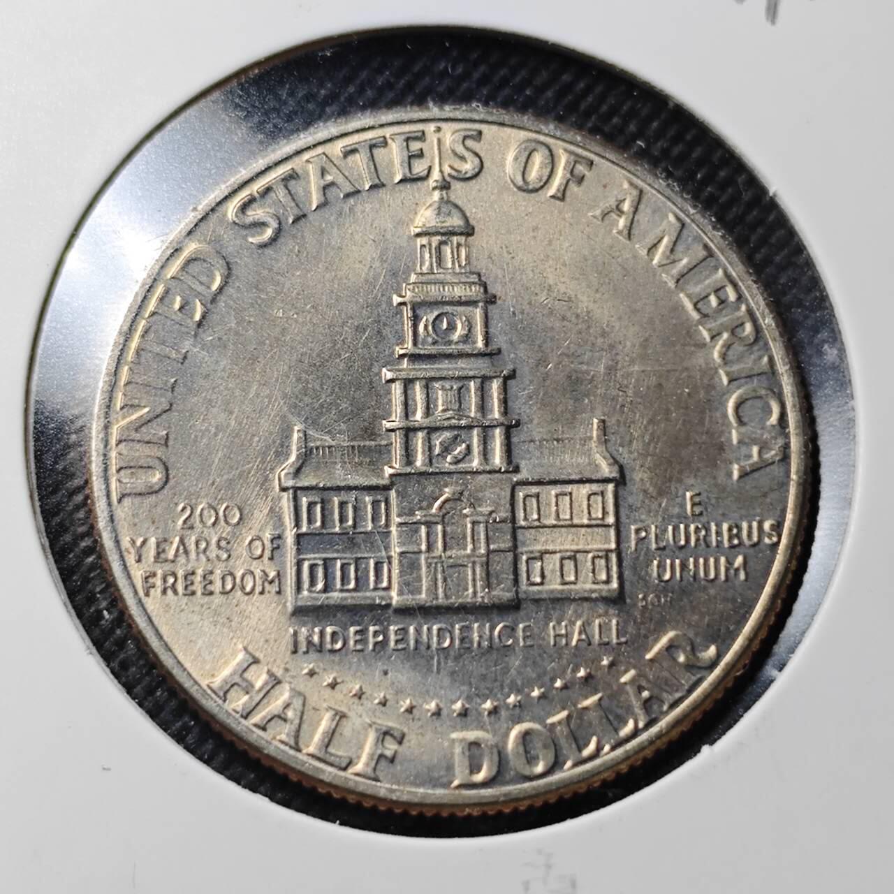 KK钱币收藏小铺  第364场  2月预留时间 周末发货  美国50分纪念币 建国200周年