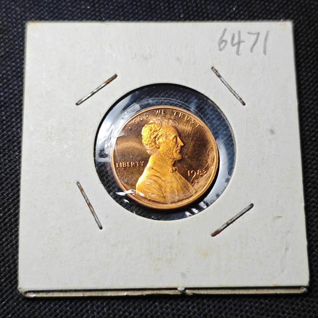 KK钱币收藏小铺  第364场  2月预留时间 周末发货  1983美国1分精制币 好品