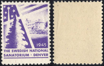 洪涛臻品批发群 精选邮票限时拍卖第1155期  - 美国圣诞节封缄票1945年 圣诞树与国旗  原胶好品! 少见的军事题材封缄票