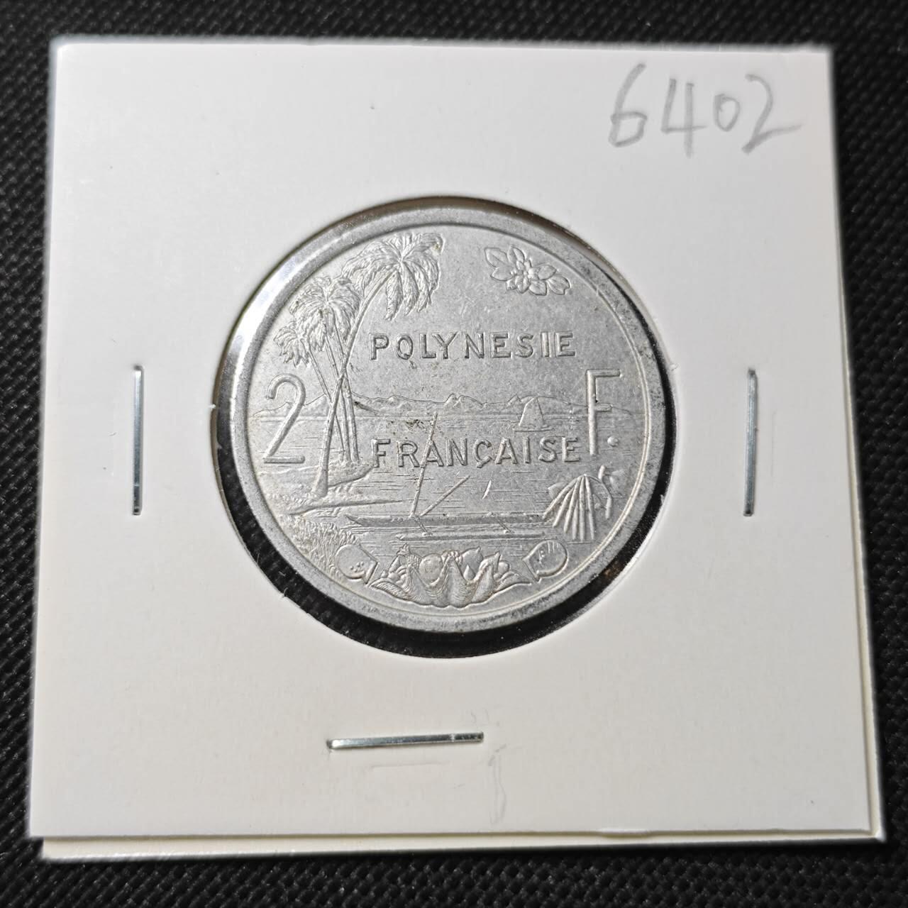 KK钱币收藏小铺  第364场  2月预留时间 周末发货  1993法属波利尼西亚2法郎
