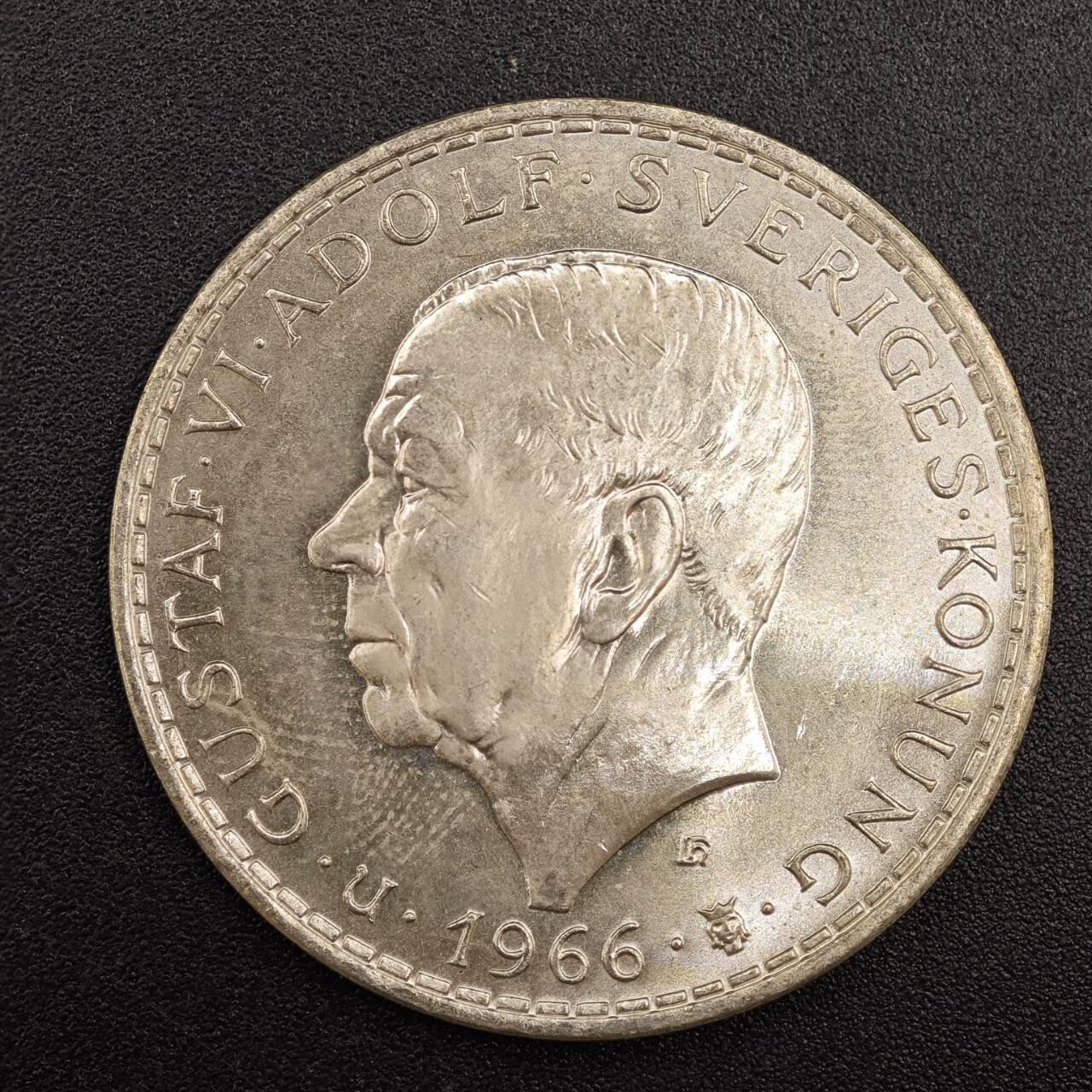 【淘币小摊】实时拍第七百八十七拍   银币套币场   满百包邮可预留二周 每周一统一发货   瑞典1966年5克朗银币18克400银 银价80