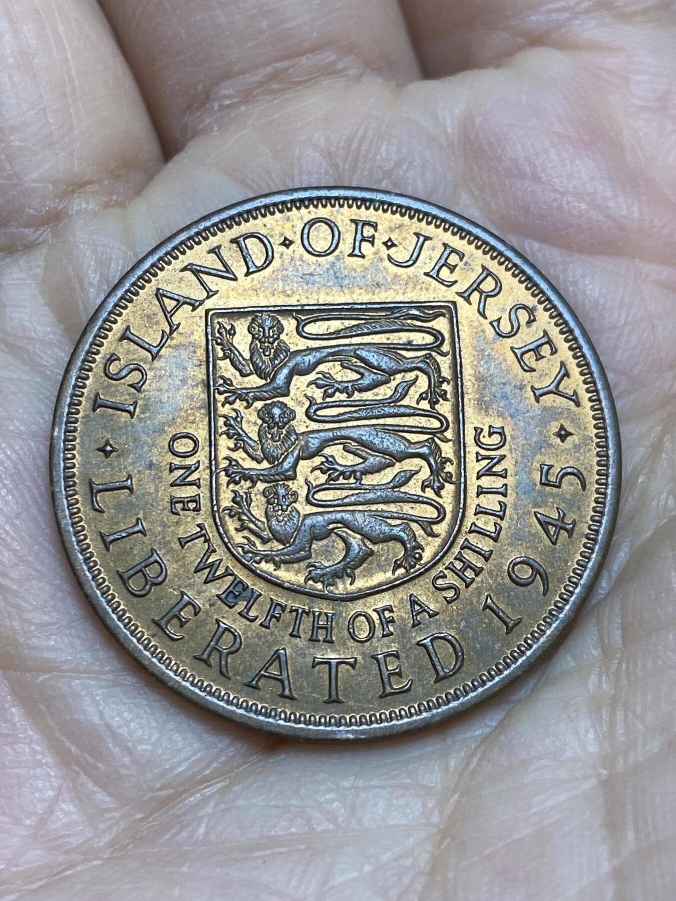 2025年第一百二十二场(总第一百四十八场）外国好品散币(免佣金) 英属泽西岛🇯🇪1945年1/12先令(二战胜利纪念币)