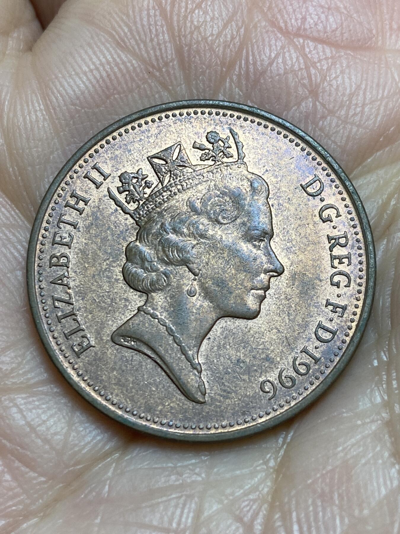 2025年第一百二十二场(总第一百四十八场）外国好品散币(免佣金) 英国🇬🇧1996年2便士(伊丽莎白二世中年高冠)