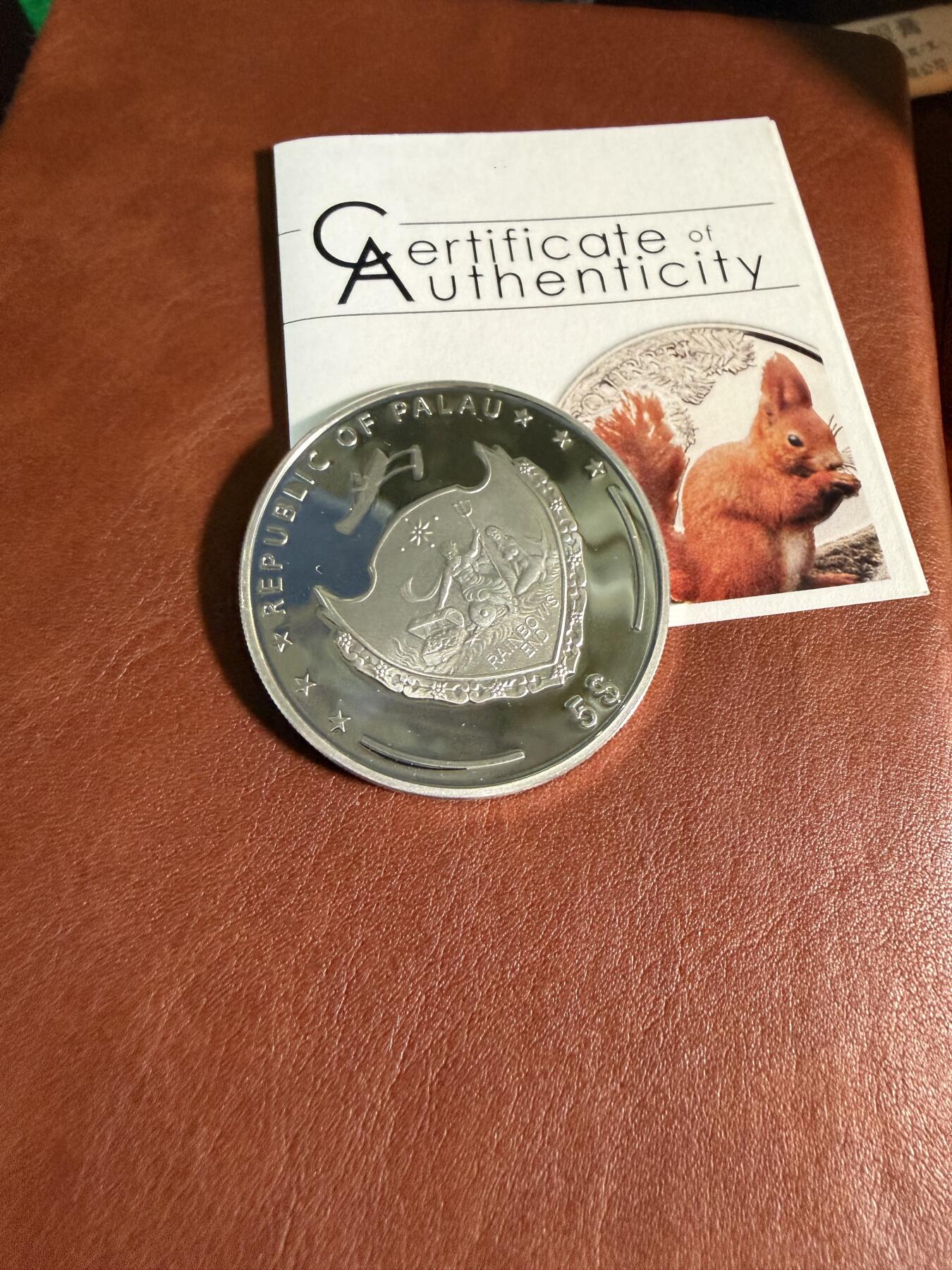 CSIS-GREAT评级精品钱币拍卖第三百二十四期 帕劳 松鼠银币 带证书