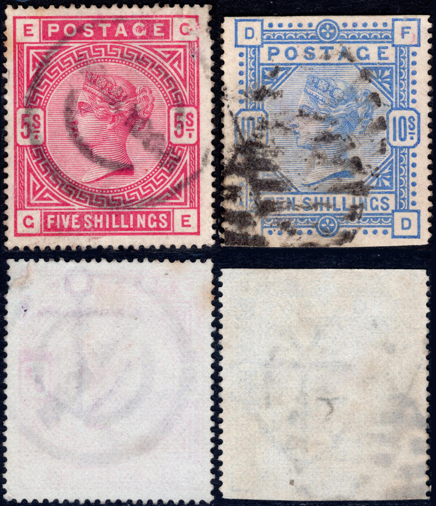 洪涛臻品批发群 精选邮票限时拍卖第1160期  英国1884维多利亚女王 2全旧 2017标价旧$800美元! 实物如图!保真!