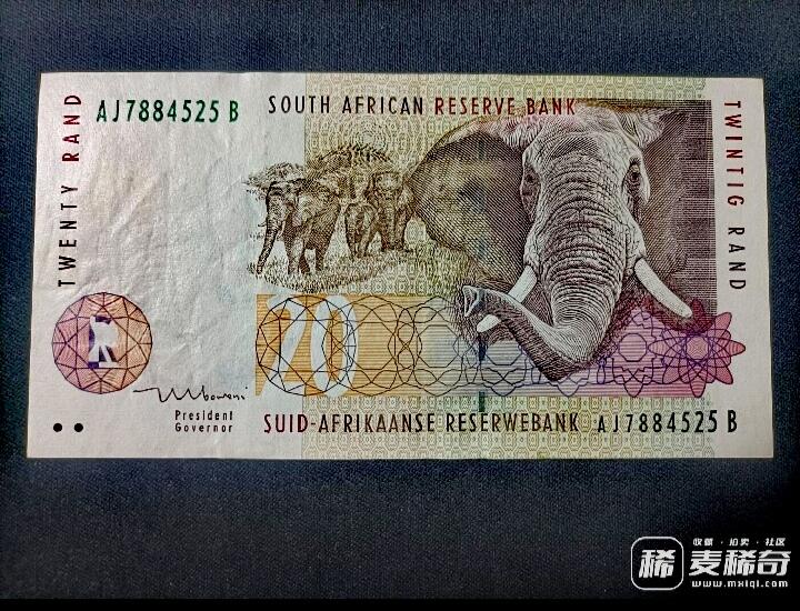 近全新南非1999年20兰特靓品纸币