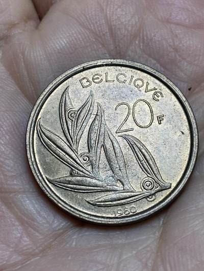 2025年第一百二十二场(总第一百四十八场）外国好品散币(免佣金) - 比利时🇧🇪1980年20法郎(博杜安一世时期，法语版)