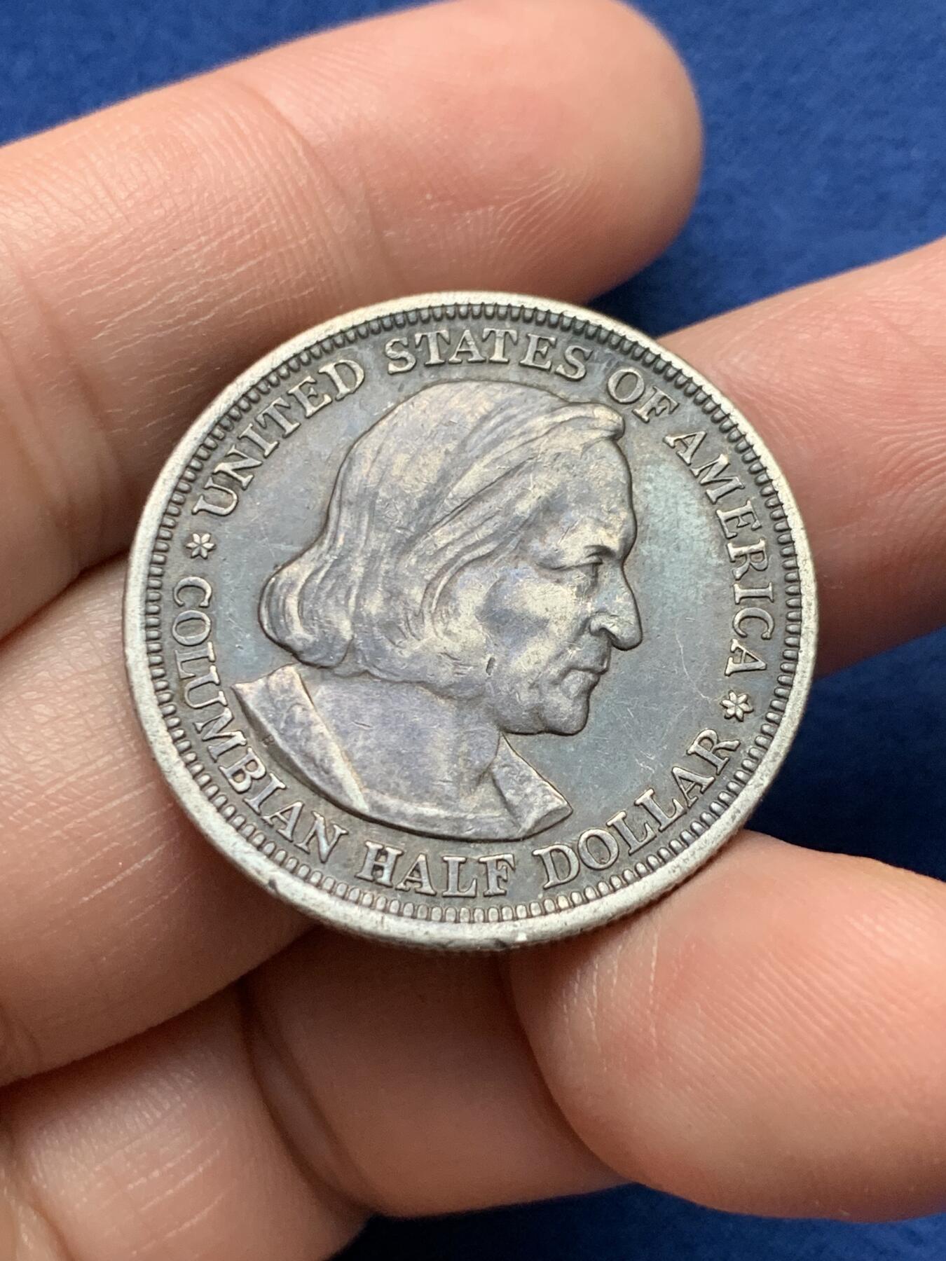 《竞宝斋》第435场 周日，周一2场连拍 （全场包邮） 美国1893年哥伦布纪念50分半美元银币