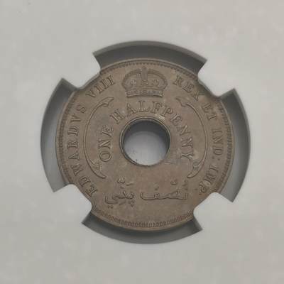 老蟹的宝藏🏴‍☠️ III - NGC MS64 英属西非1936年爱德华八世1/2便士