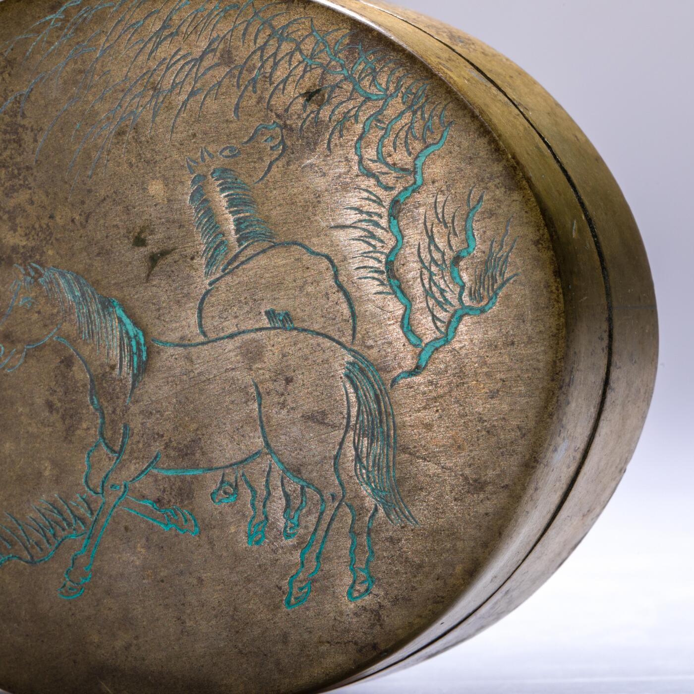 日本大阪雅和auction 2025金秋競賣會第一期 銅 馬晉款駿馬墨盒 尺寸:W:9 H:3cm