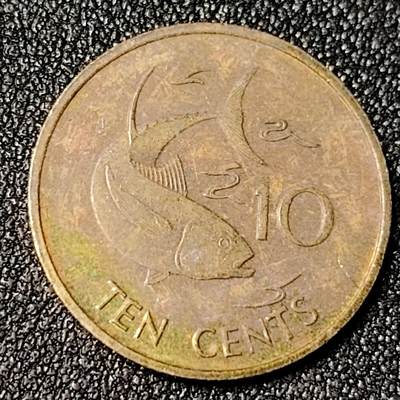 泉币菌-第124场-精品福利场(115场之后的本周末发货，感谢理解) - 金枪鱼 塞舌尔 10分 硬币 21.0毫米 3.37克