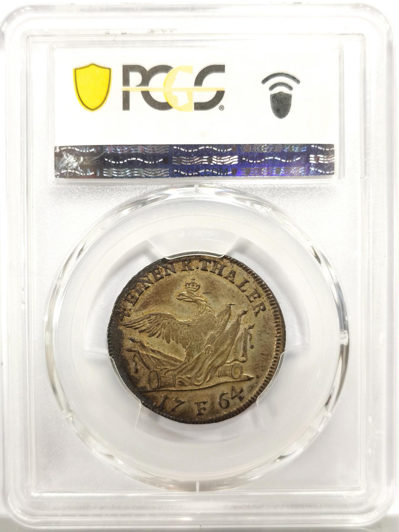博洋堂“物美丰成”11月精品专场暨第145期（全场包邮） PCGS XF40 德国普鲁士1764年腓特烈大帝大炮王冠鹰1/4泰勒银币，非常少见，唯一冠军分！
