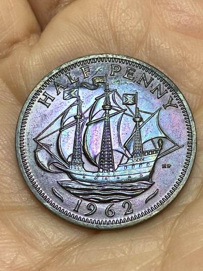 2025年第一百二十二场(总第一百四十八场）外国好品散币(免佣金) - 紫罗兰彩–英国🇬🇧1962年半便士(伊丽莎白二世青年桂冠第二版)