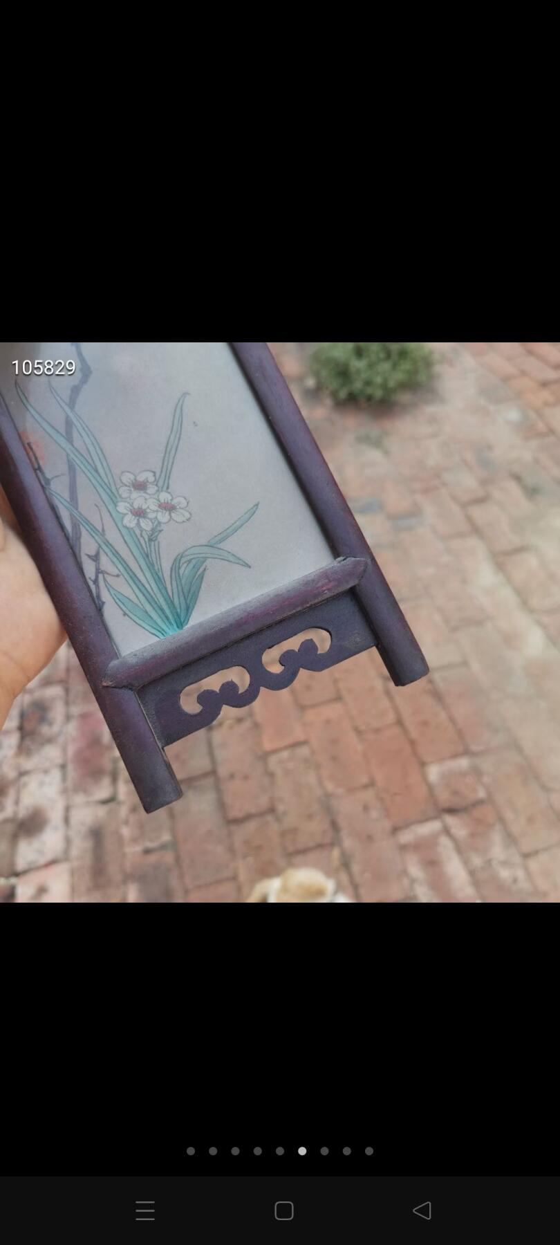 老物件六联小屏风！精美手绘花鸟图案，实木框装，每幅尺寸乘以24厘米  画面绘制竹子小鸟、梅花小鸟、兰花小鸟等，画工细腻生动！木质框架保存完