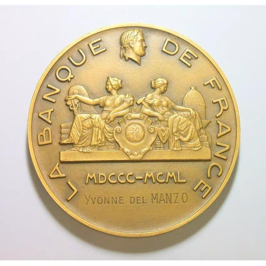 【旋风钱币】11月15日19:00准时开拍 精美欧洲币章、银币银章、第三帝国钱币等 全场包邮！ 【艺术】法国艺术大章 拿破仑金叶冠+女神 高浮雕精制超大铜章 68MM 156克