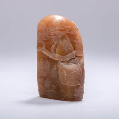 日本大阪雅和auction 2025金秋競賣會第一期 - 清 田黃山水人物擺件 尺寸:W:5 H:8cm