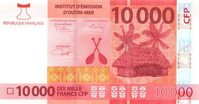 小福收藏拍卖第197期 裸钞场 本期有多张豹子号靓号 百慕大03年50元纪念钞百位号 马来亚和英属婆罗洲开国第一张纸币大冠女王 马来亚 41年1元英王乔六 法属太平洋10000法郎 捷克1000克朗纪念钞千位号  卢森堡 1000法郎  萨尔瓦多样钞 匈牙利 法罗群岛 危地马拉等多国精美纸币 - 法属太平洋 2014年 10000法郎 最高值 无47 靓号662599 unc