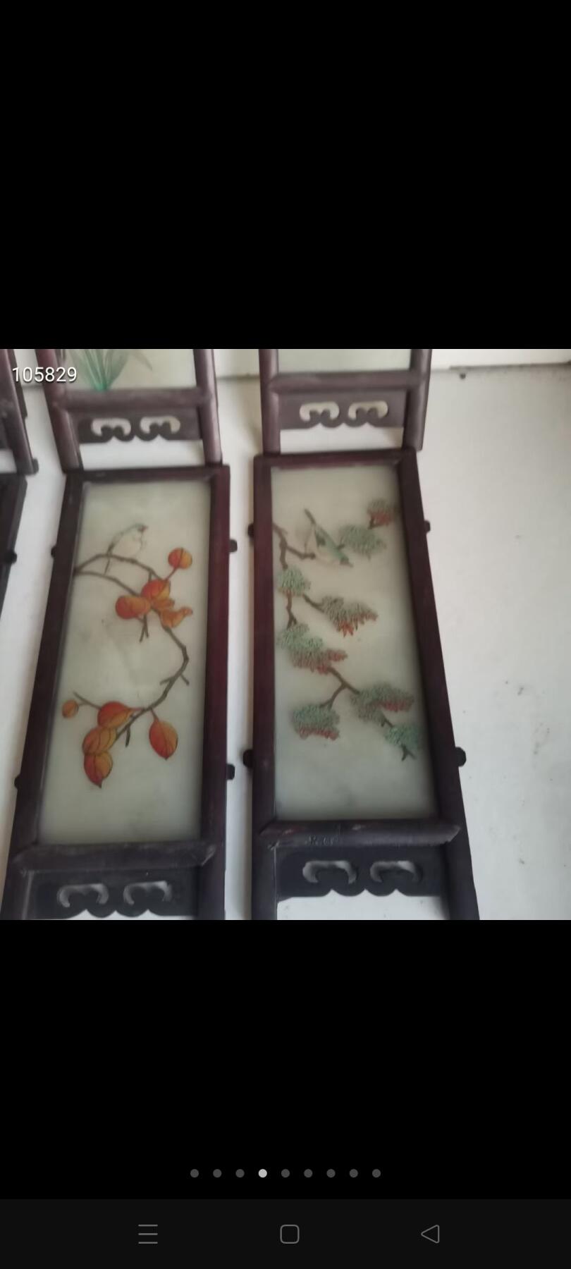 老物件六联小屏风！精美手绘花鸟图案，实木框装，每幅尺寸乘以24厘米  画面绘制竹子小鸟、梅花小鸟、兰花小鸟等，画工细腻生动！木质框架保存完